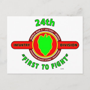 24E INFANTRY DIVISION "EERST TO FIGHT" PRODUCTEN BRIEFKAART