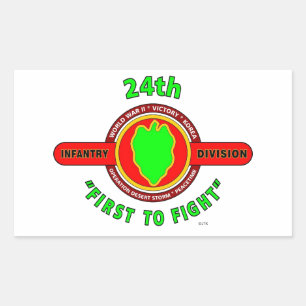 24E INFANTRY DIVISION "EERST TO FIGHT" PRODUCTEN RECHTHOEKIGE STICKER