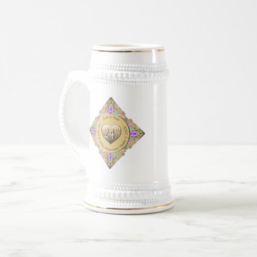 24e Mariage Opal Anniversaire Mug (Devant gauche)