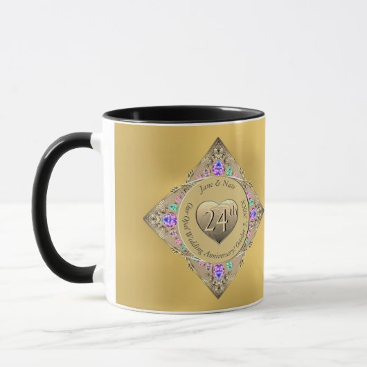 24e Mariage Opal Anniversaire Mug (Gauche)