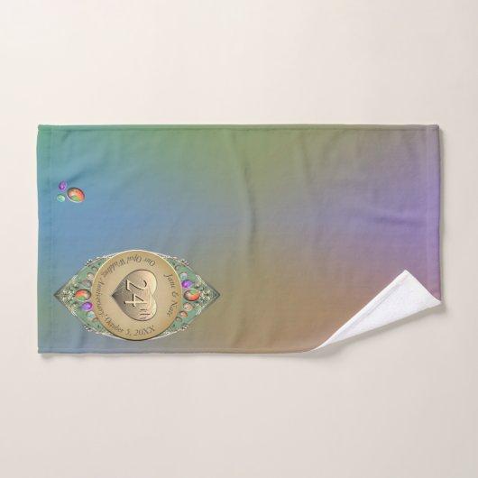 24e Mariage Opal Anniversaire Serviette (Serviette à main)