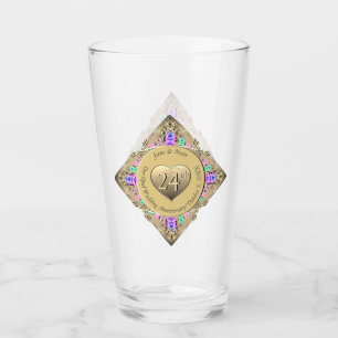 24e Opal Bruiloft Jubileum Glas