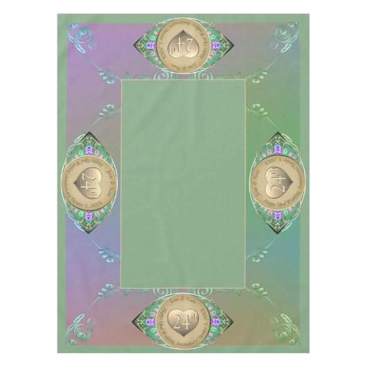 24e Opal Bruiloft Jubileum Tafelkleed (Voorkant)