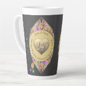 24e Opal Bruiloft Jubileum Waterfles Latte Mok (Linkerhoek)