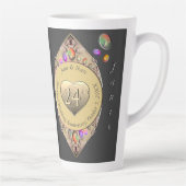 24e Opal Bruiloft Jubileum Waterfles Latte Mok (Rechts)