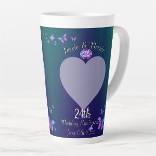 24e trouwdag blauwe Latte-mok Latte Mok
