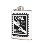 24e trouwdag traditionele opal heupfles (Links)