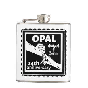 24e trouwdag traditionele opal heupfles