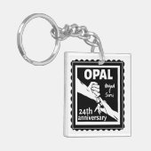 24e trouwdag traditionele opal sleutelhanger (Voorkant Links)