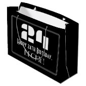 24e verjaardag ~ Art Deco geïnspireerde look "24" Groot Cadeauzakje (Achterkant Gekanteld)