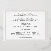 24e verjaardag: Art Deco Kijk "24" en naam Folie Uitnodiging (Achterkant)