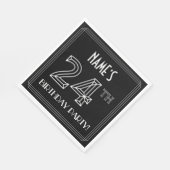 24e verjaardag: Art Deco Style + aangepaste naam Servet (Hoek)