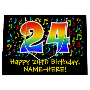 24e verjaardag - Colorful Music Symbols, Rainbow 2 Groot Cadeauzakje