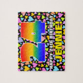 24e verjaardag — Fun, liefhebbende hartvormen + "2 Legpuzzel (Verticaal)
