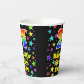 24e verjaardag: Fun Stars Pattern en Rainbow 24 Papieren Bekers (Links)