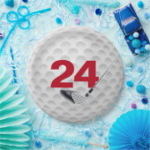 24e verjaardag golfbal design papier Bord (Feest)