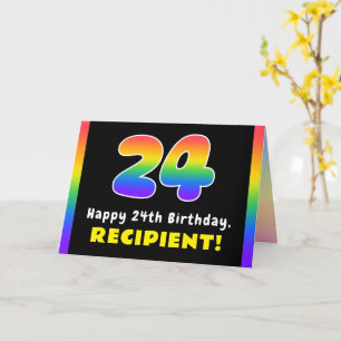 24e verjaardag: kleurrijke regenboog # 24, Naam va Kaart