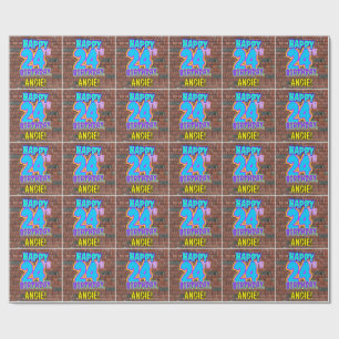 24e verjaardag: Leuk, Urban Graffiti geïnspireerd Cadeaupapier