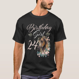 24e verjaardag meisje paard 24 jaar oud bday t-shirt