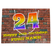 24e verjaardag: Plezier, op graffiti geïnspireerde Groot Cadeauzakje (Voorkant)