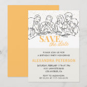 24e verjaardag uitnodigingen Save the date Diner (Voorkant / Achterkant)