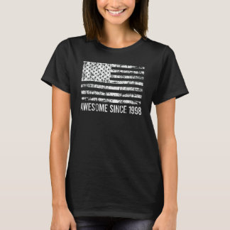 24e verjaardag Vintage Usa-vlag Geweldig sinds 199 T-shirt