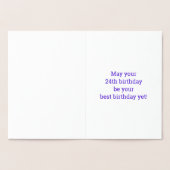 24ème anniversaire : Gras "24 ANS !" Carte Gold Fo (Intérieur)