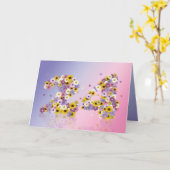 24ème carte d'anniversaire avec les lettres (Fleur jaune)