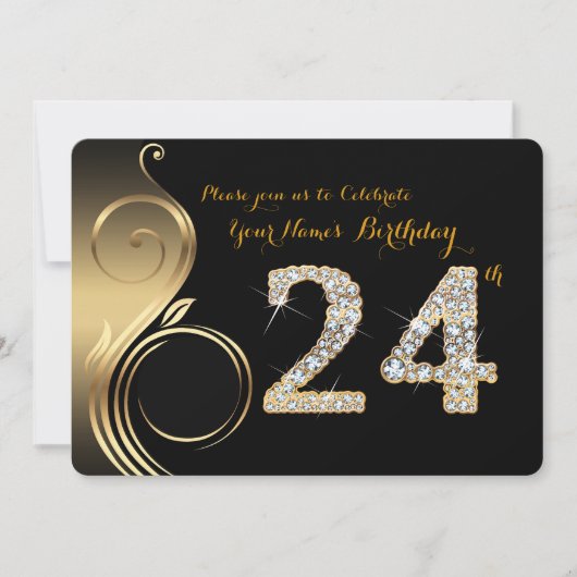 24ème, Invitation Anniversaire, Numéro Diamant, Ph (Devant)