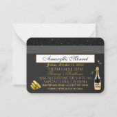 24K Black|Gold Carte de crédit Anniversaire Invita (Dos)