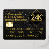 24K Zwart & Goud Credit Kaart Stijl Uitnodigingen (Voorkant)
