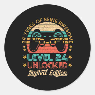 24th Birthday Level 24 Unlocked Limited Edition GA Ronde Sticker