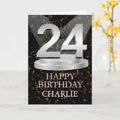 24th Birthday Spotlights Ajouter une carte de nom (Fleur jaune)