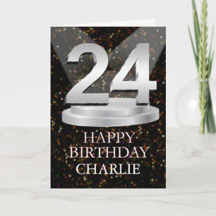 24th Birthday Spotlights Voeg een naam toe Kaart