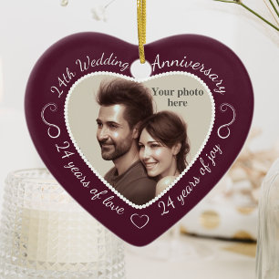 24th Wedding Jubileum Foto Keramisch Ornament