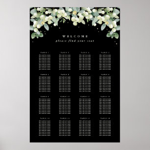 24x36" 16 Tafels van 10 Stoelen Plattegrond Poster