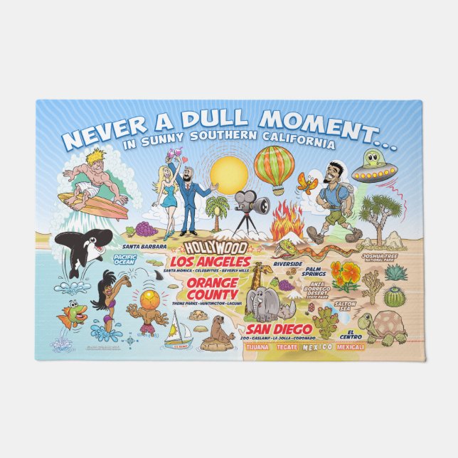 24x36 California Beach Paradise Deurmat (Voorkant)