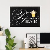 24x36 Chalkboard Popcorn Bar Sign. Poster (Thuiskantoor)
