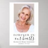 24x36 Onze harten altijd foto rouwkaart welkom  Poster (Voorkant)