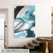 24x36"Trend Abstract Kunstcanvas Zwart Wit Blauw Canvas Afdruk
