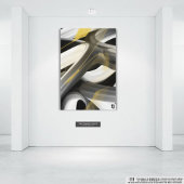 24x36'' Trend Abstract Kunstcanvas Zwart Wit Goud Canvas Afdruk