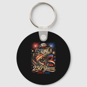 250 amerika 1776 2026 bass vissen usa vlag 250ste sleutelhanger