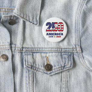 250 Amerika Patriotische Vlag Ontwerp 1776 2026 Ronde Button 5,7 Cm