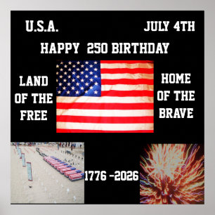 250 AMERIKA VERJAARDAGSPOSTER POSTER