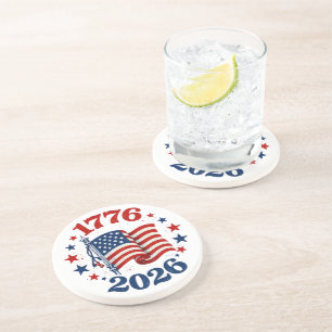 250 Amerikaanse Onafhankelijkheid Patriottische Vl Zandsteen Onderzetter