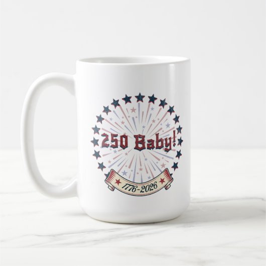 250 Baby America 250 Patriotic Fireworks Design Koffiemok (Links)