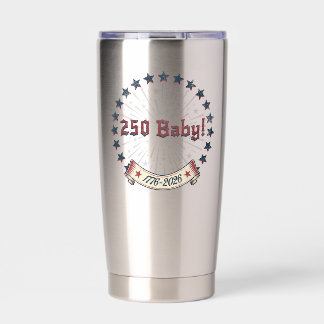 250 Baby Amerika 250 Patriotistisch Vuurwerk Ontwe Geïsoleerde Drinkbeker