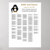 250 Funny Penguin Greeter Wedding Seating Chart Poster (Voorkant)