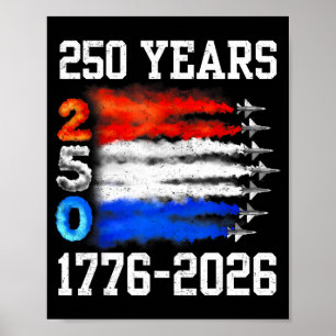 250 Jaar 1776 2026 250e Vintage 4e Juli Amerika Poster
