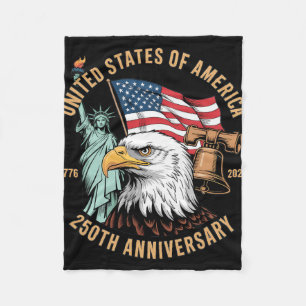 250 Jaar 1776-2026 250ste verjaardag Adelaar Vrijh Fleece Deken